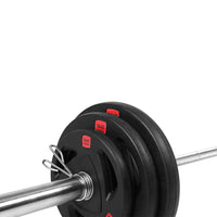 Thumbnail for Barbell Set-Tri Grip Black Olympic Plates 