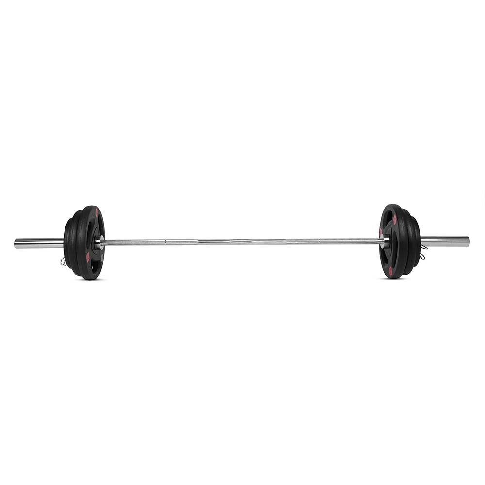 1441 Fitness 7 Ft Olympic Bar with Tri Grip Black Olympic Plates Set | 80 Kg