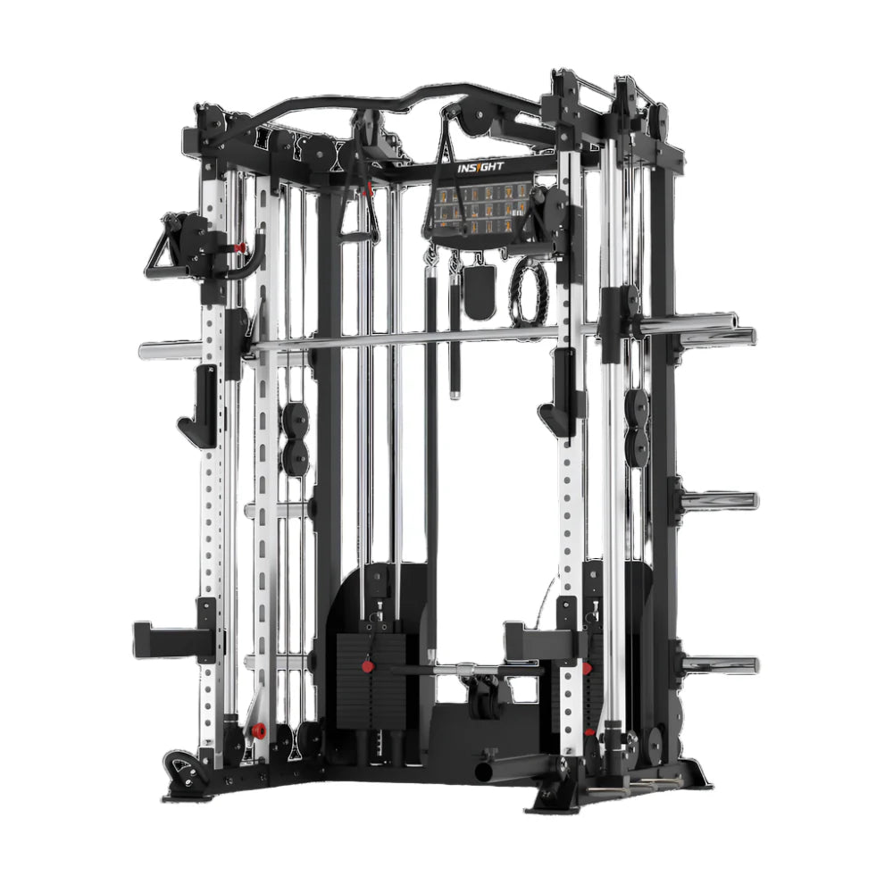 Heavy Duty Gym Tile 20 MM -100 x 100 CM Adjustable Bench A8007 7 Ft Olympic Bar with Rubber Bumper Plates - 80 KG Set Insight Fitness Multi Function with Smith Machine - C5