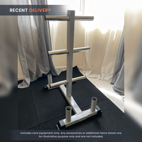 Thumbnail for Olympic Plate Rack with Four Bar Holder - Black