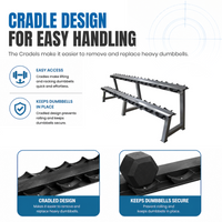 Thumbnail for 2 Tier Dumbbell Rack - 10 Pair