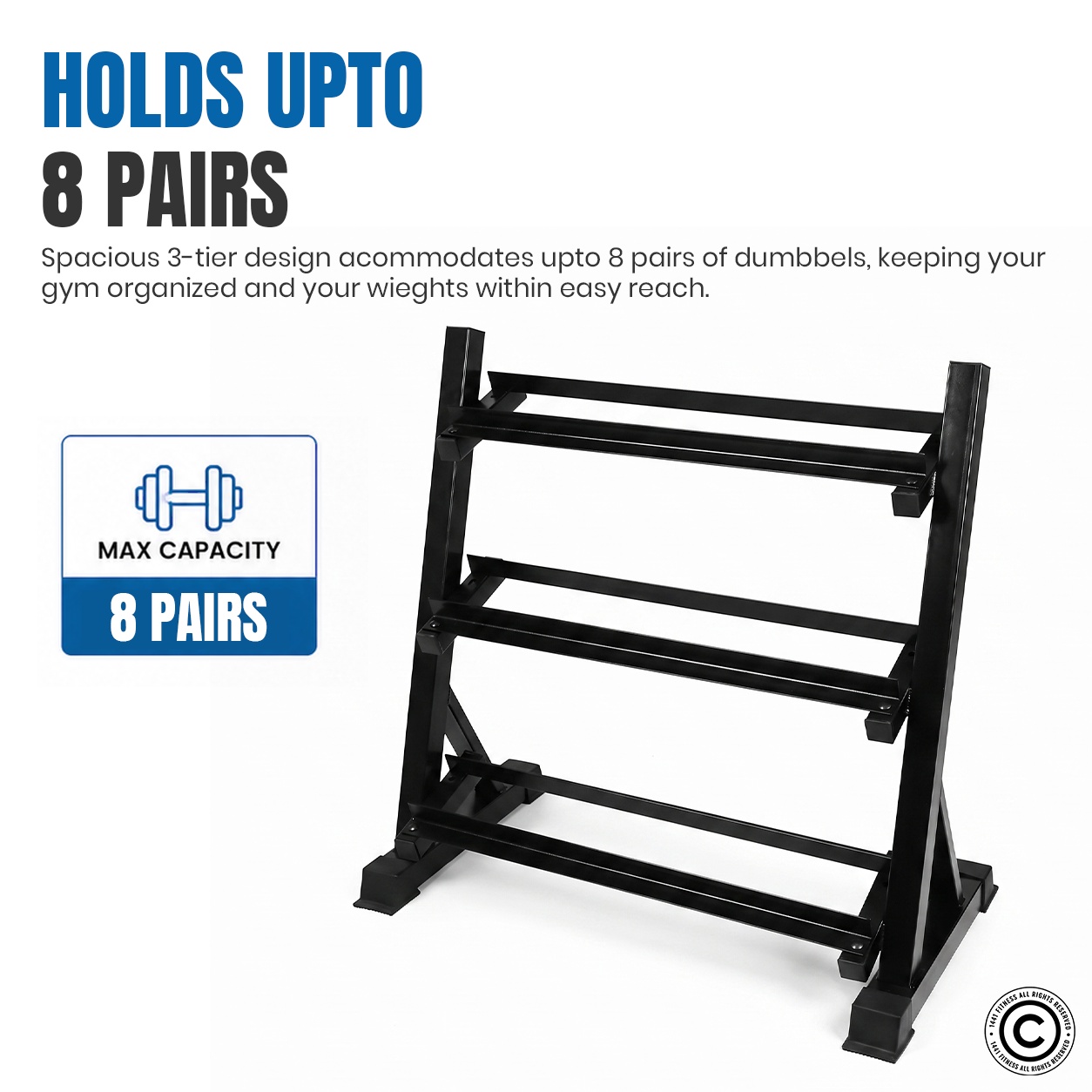 1441 Fitness Dumbbell Rack - 8 Pairs