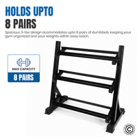 Thumbnail for 1441 Fitness Dumbbell Rack - 8 Pairs