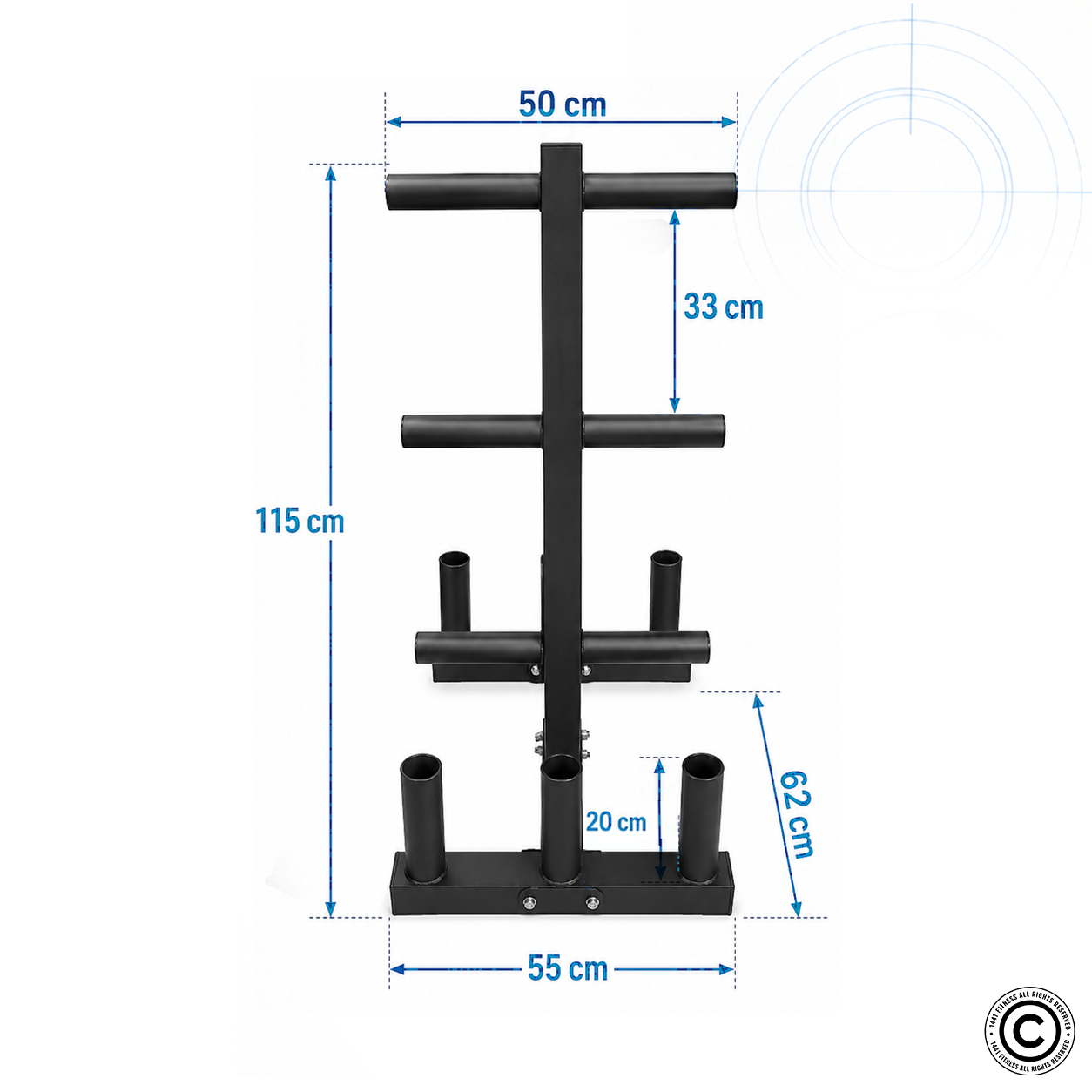 Commercial Plate Rack with Six Bar Holder - Black