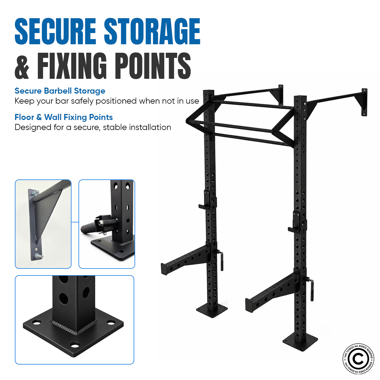 1441 Fitness Wall Mounted Squat Rack
