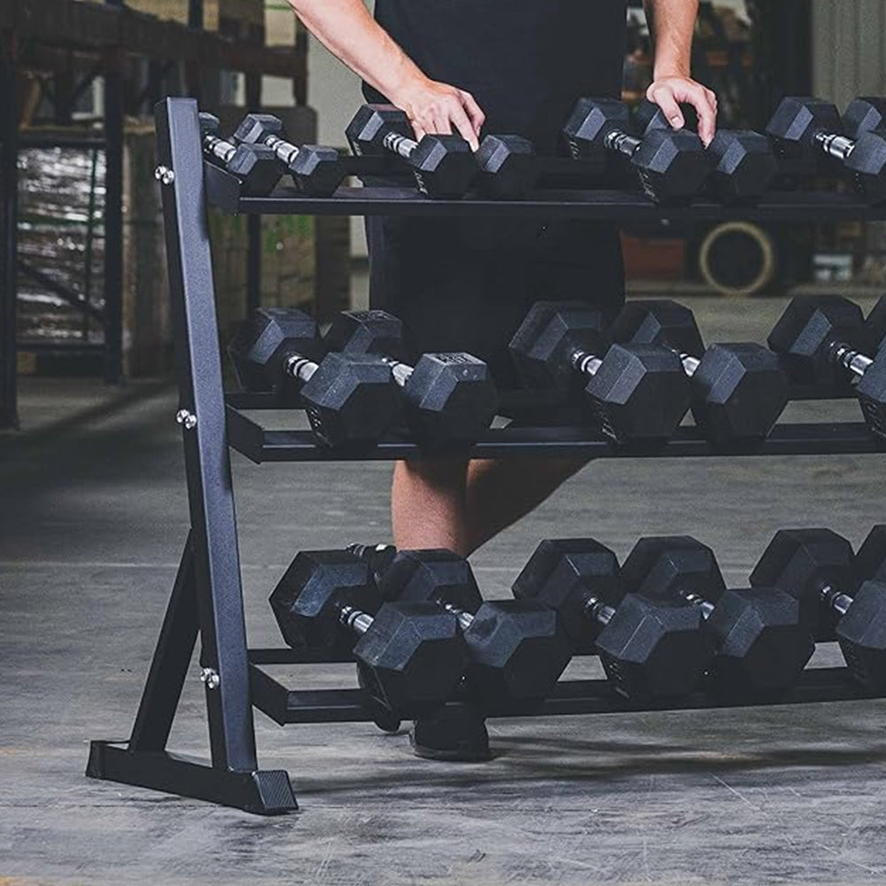 Hex Dumbbells Set with Rack - 2.5 Kg to 25 Kg