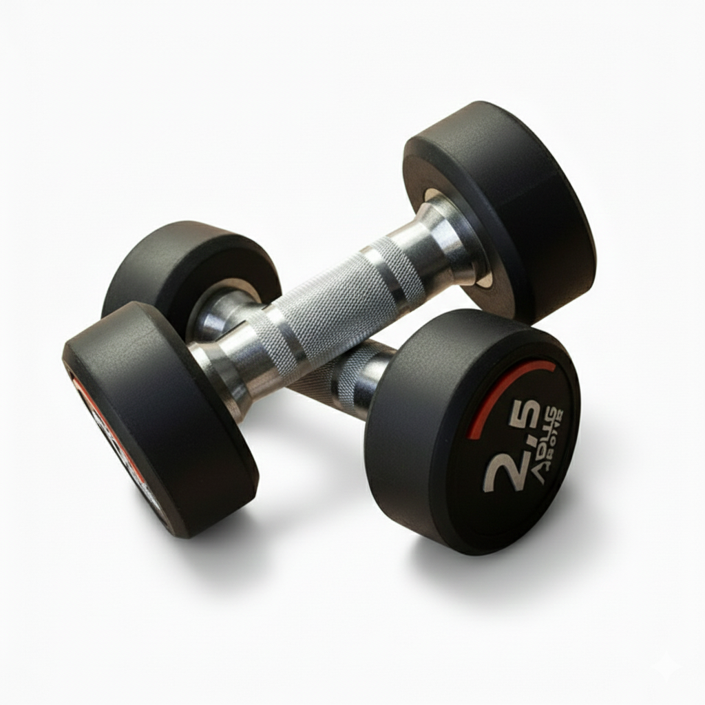 Apus Commercial Rubber Round Dumbbells - 2.5KG