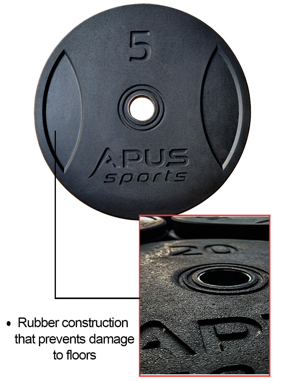 Apus Premium Olympic Bumper Plates 5 KG - 20 KG (Sold as Per Piece) with 1 Year Warranty