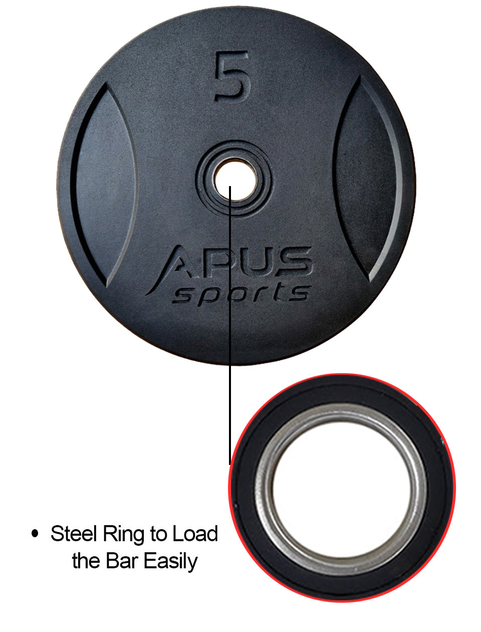 Apus Premium Olympic Bumper Plates 5 KG - 20 KG (Sold as Per Piece) with 1 Year Warranty