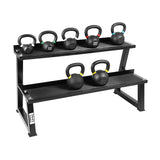1441 Fitness Powder Coated Kettlebell - 4 Kg to 16 Kg - (7 Pcs Set) With 2 Tier Rack