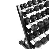 1441 Fitness Hex Dumbbell Set 2.5 to 20 KG (8 Pairs) with 3 Tier Dumbbell Rack – Strength Training Equipment