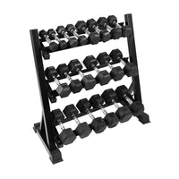 Thumbnail for 1441 Fitness Hex Dumbbell Set 1 Kg To 10 Kg With 3 Tier Dumbbell Rack (8 Pairs)