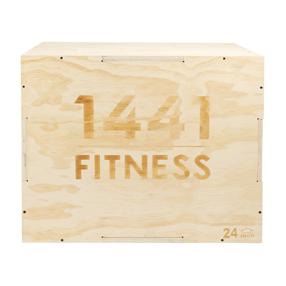 1441 fitness 3 IN 1 Wooden Plyo Box - (24'' x 30'' x 20'' Inches) | Prosportsae