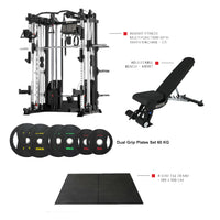 Thumbnail for Insight Fitness Multi Function with Smith Machine C5 with Rubber Flooring and Dual Grip Plates with A8007 Bench (Bundle)
