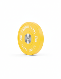 Thumbnail for Premium Competition Rubber Bumper Plates with 7 Ft Olympic Bar - 140 KG set - Bundle Offer - 15KG