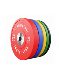 Thumbnail for Premium Competition Rubber Bumper Plates with 7 Ft Olympic Bar - 140 KG set - Bundle Offer