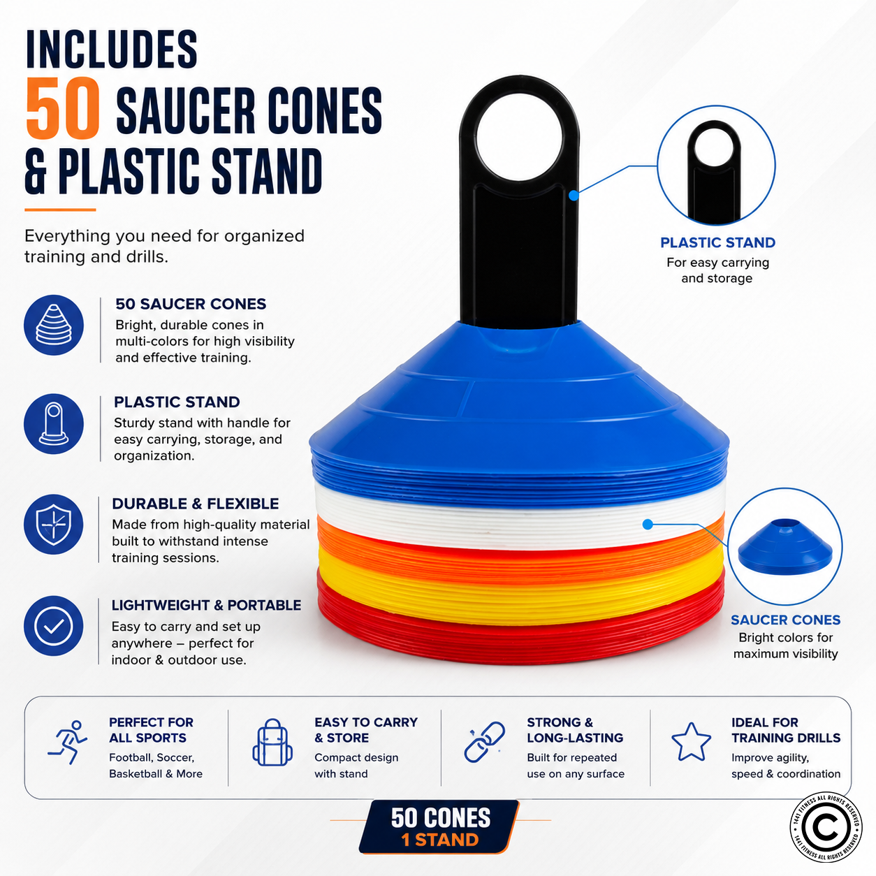 1441 Fitness Marker Cone For Sports Training - MND-WG229