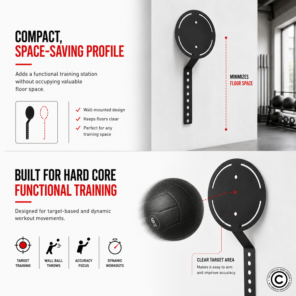 1441 Fitness Single Wall Ball Target