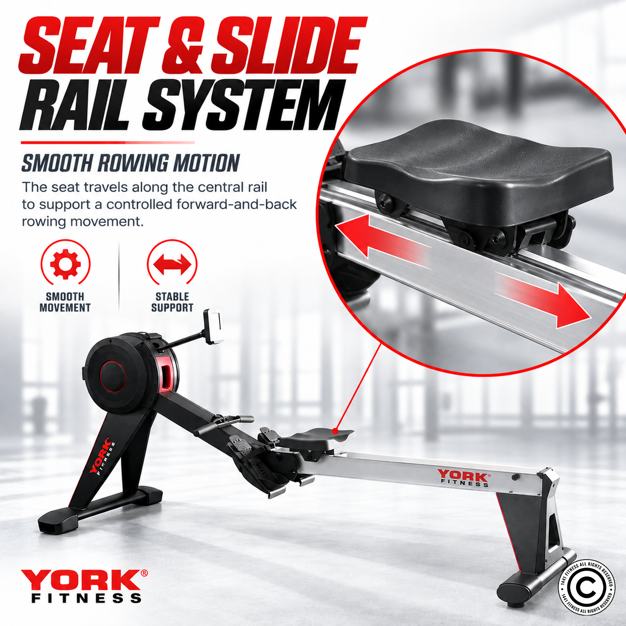 York Fitness Magnetic Rowing Machine with LCD Display K7195SW