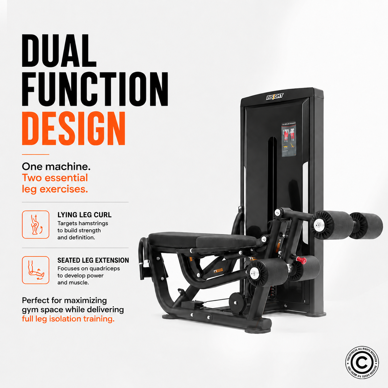 Insight Fitness Prone Leg Curl & Leg Extension - SA031