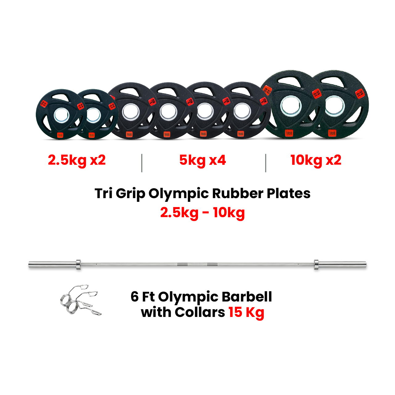 6 foot Olympic Bar-With Plate set and Collar
