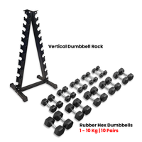 Thumbnail for 1441 Fitness Vertical Dumbbell Rack - 10 Pair