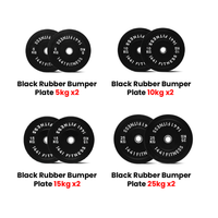 Thumbnail for Black Bumper Plates Set of 110 KG