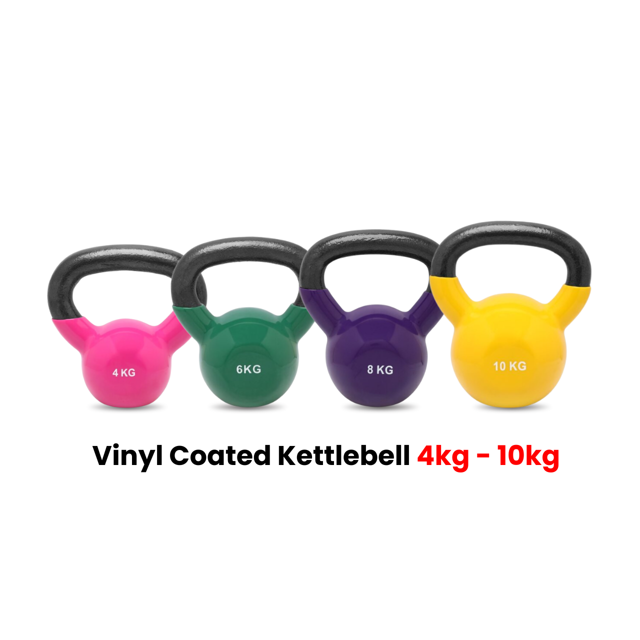 1441 Fitness Vinyl Kettlebell Set 4 Kg to 10 Kg (4 PCS Set ) 