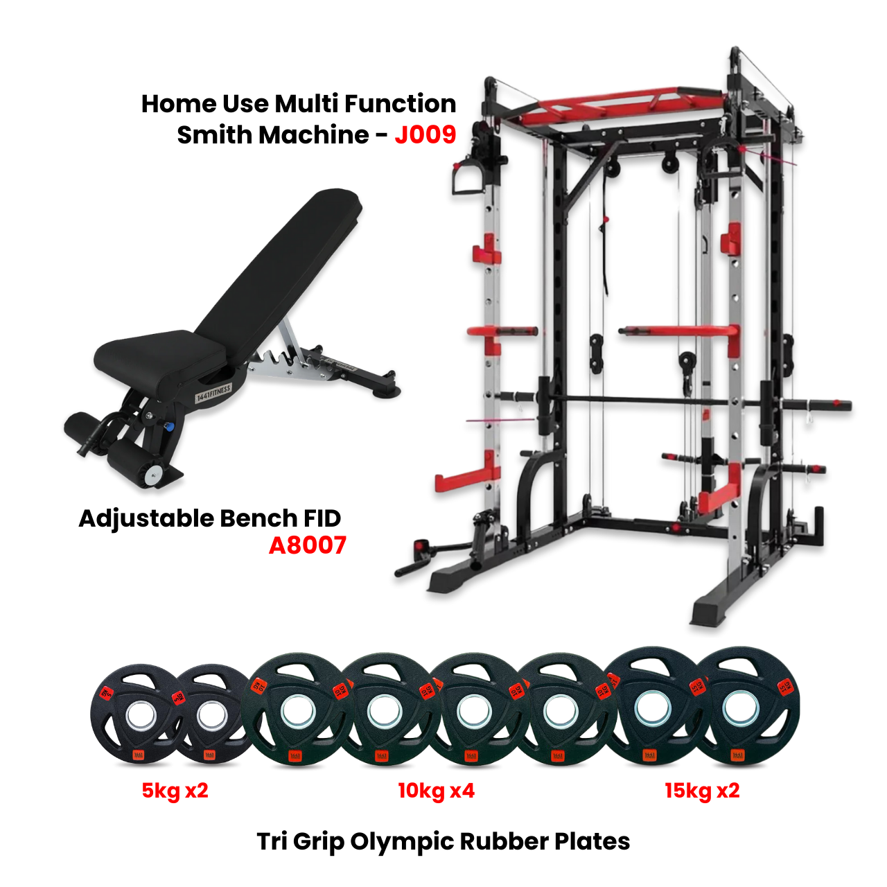 Multifunction Machine J009 with 60 Kg Plates and A8007 (Bundle)