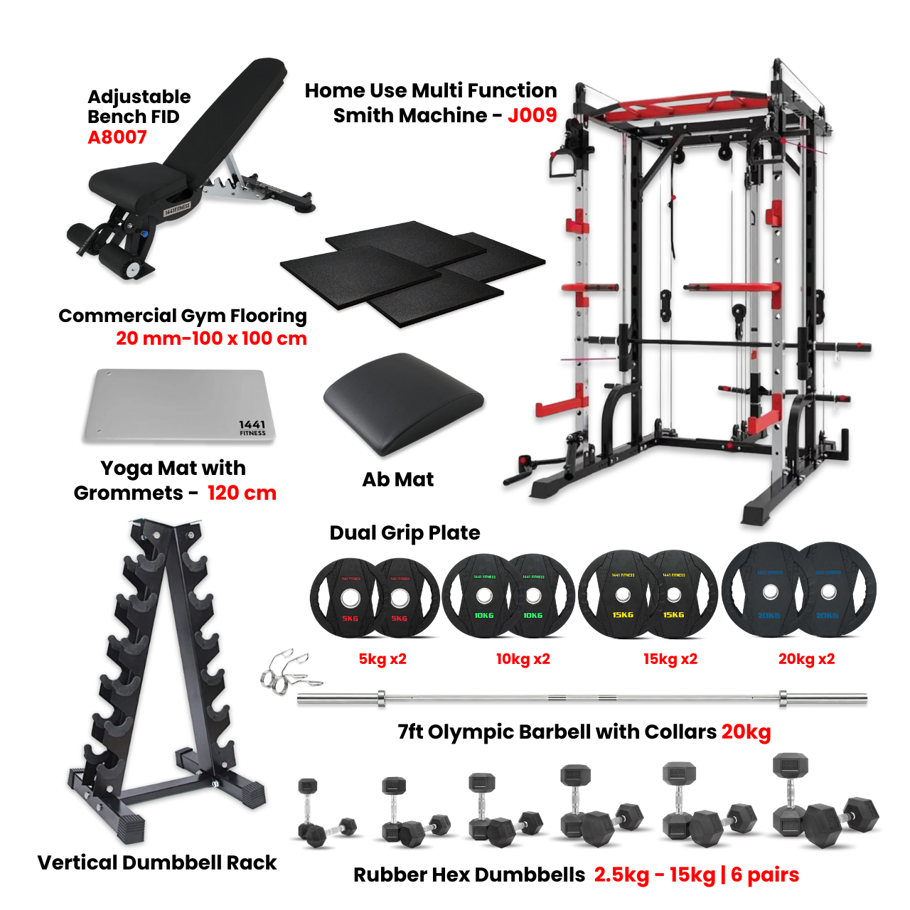 J009 Multi Function Smith Machine Home Gym Bundle Offer  - PRO1