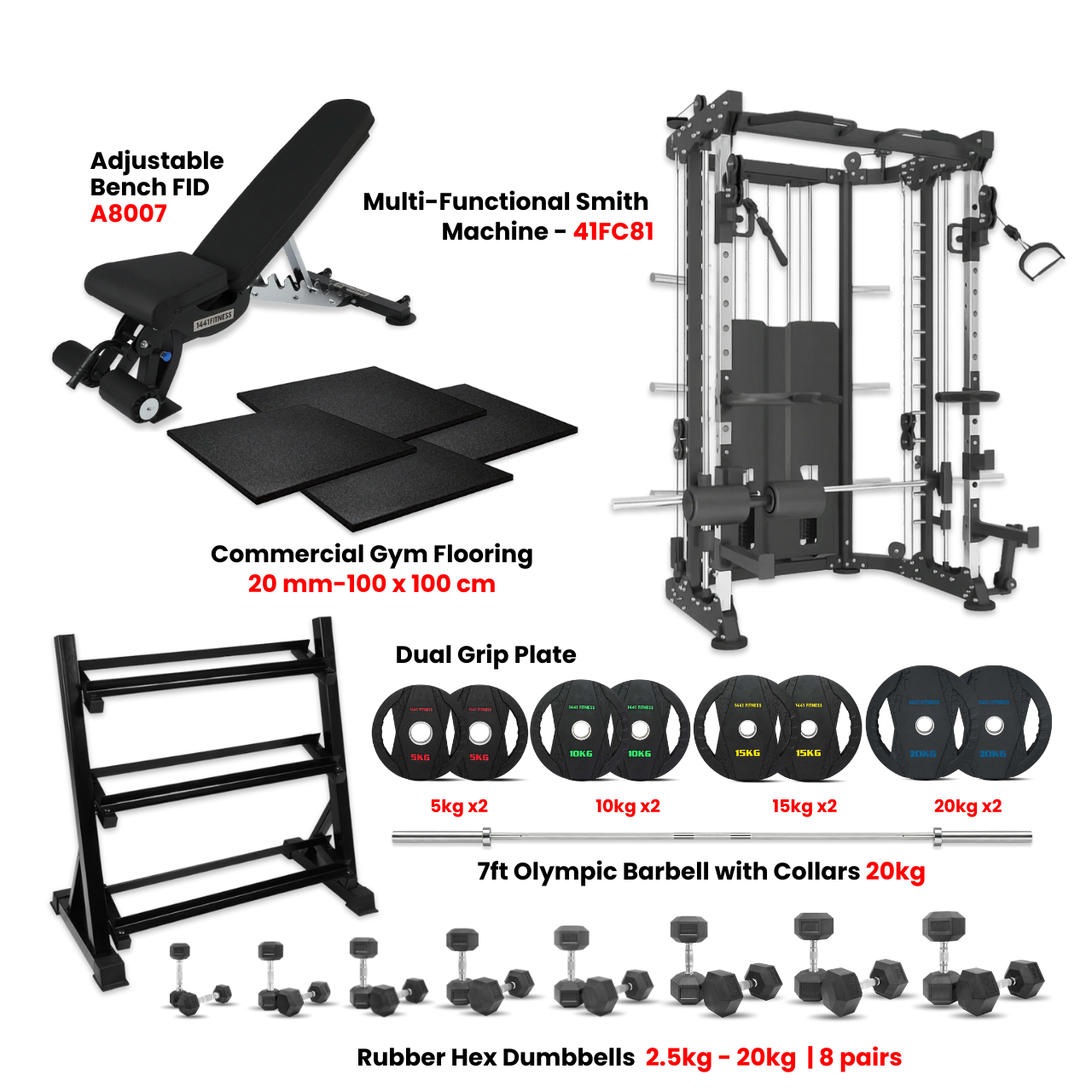 41fC81 Multi Function Smith Machine Home Gym Bundle Offer  - PRO3