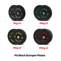Thumbnail for PU Black Bumper Plates -110 Kg Set - Bundle Offer