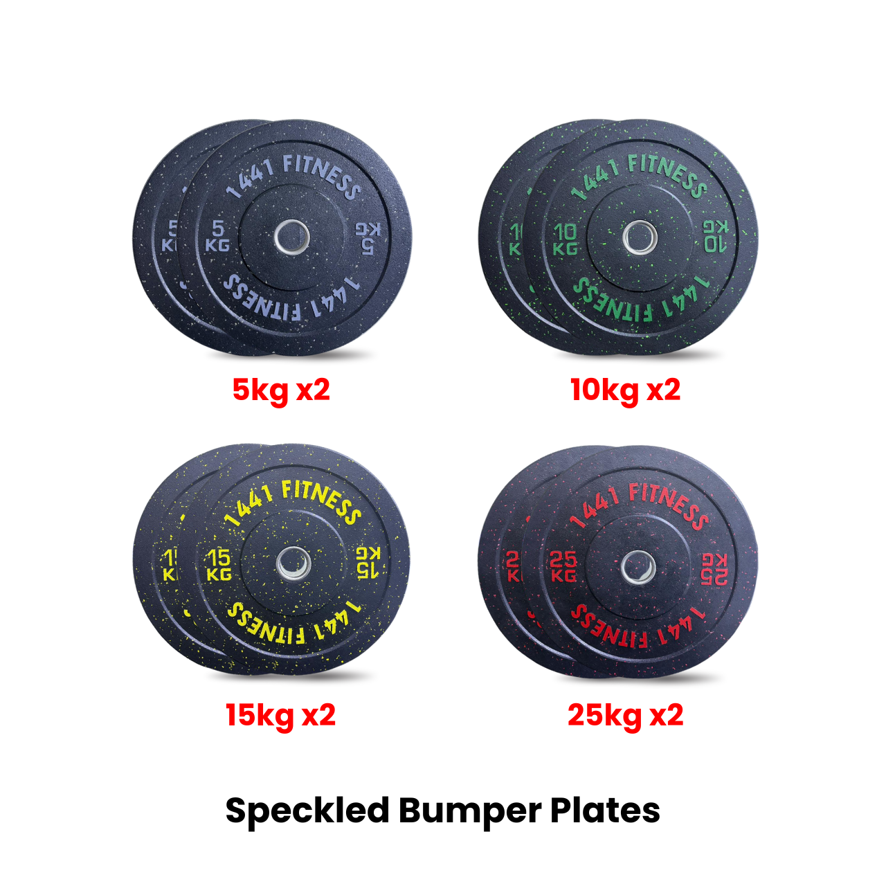 Speckled Bumper Plates Combo - 110 Kg Set - Bundle Offer
