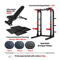 Thumbnail for J611 Squat Rack Combo with Plate Set Bench and Flooring - Bundle Offer