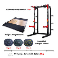 Thumbnail for J611 Squat Rack Combo with Plate Set and Bench - Bundle Offer
