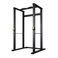 Thumbnail for DHZ Fitness Power Cage - U3048 equipment with yellow accents on the handles and feet.