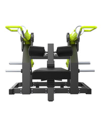 Thumbnail for DHZ Fitness Seated Dip - Y965 with black padding and green handles.