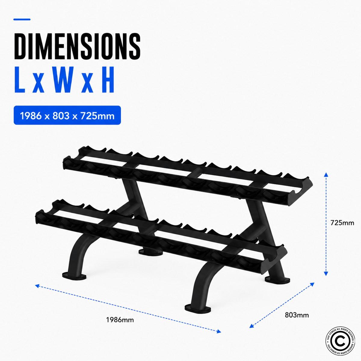 Insight Fitness 2 Tier Dumbbell Rack - DR012