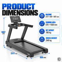 Thumbnail for Insight Fitness Commercial Treadmill 3 HP - CT50