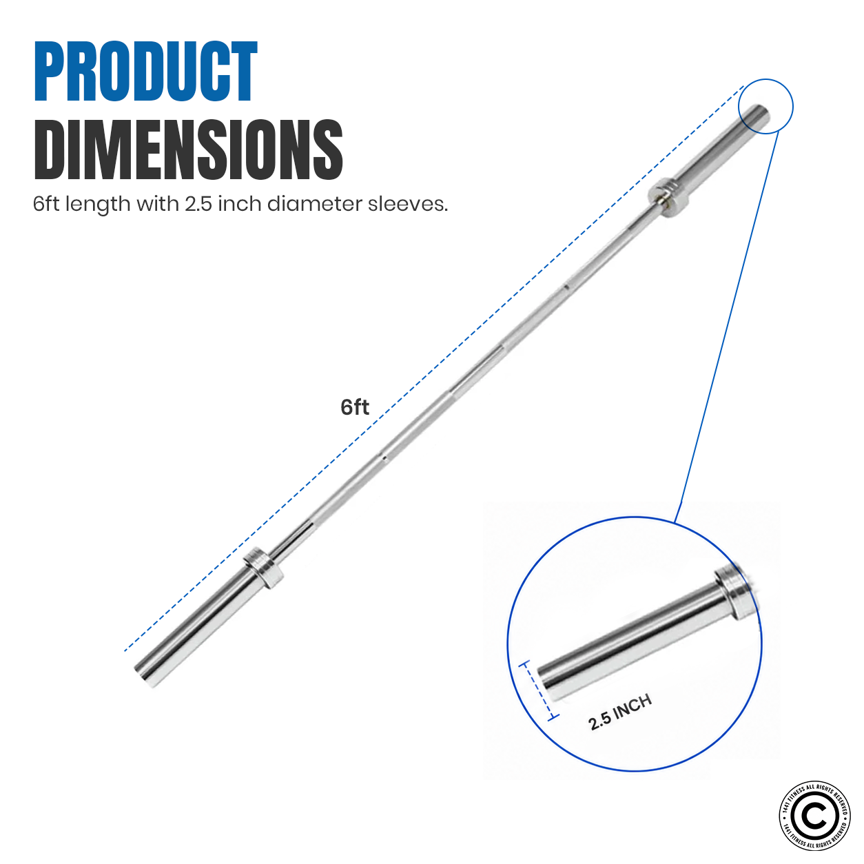 6 Ft Olympic Bar with Collars - 15 Kg