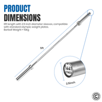Thumbnail for 5 Ft Olympic Bar with Collars - 10 Kg