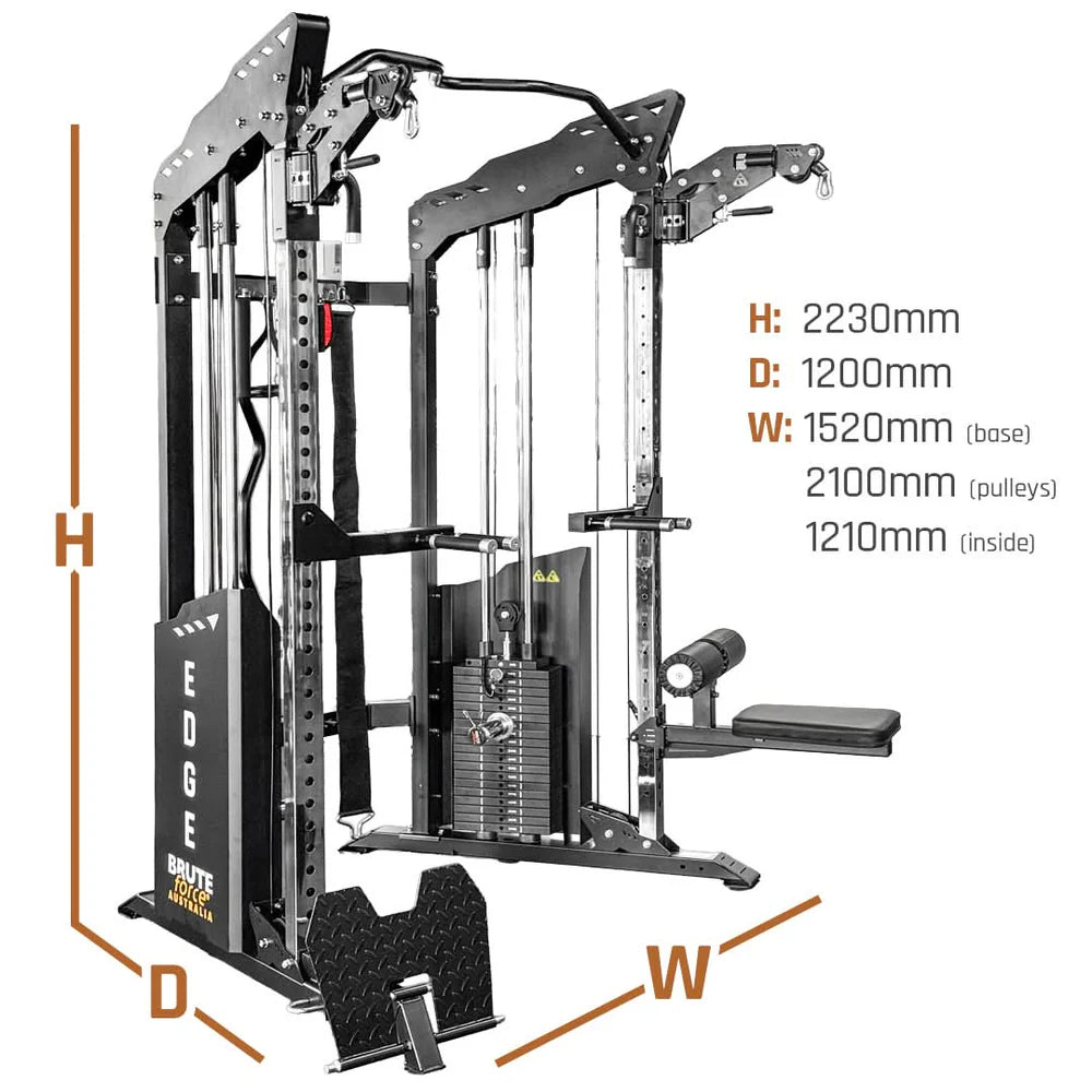 BRUTEforce EDGE Corner Functional Trainer – Dual Cable Machine for Home Gym