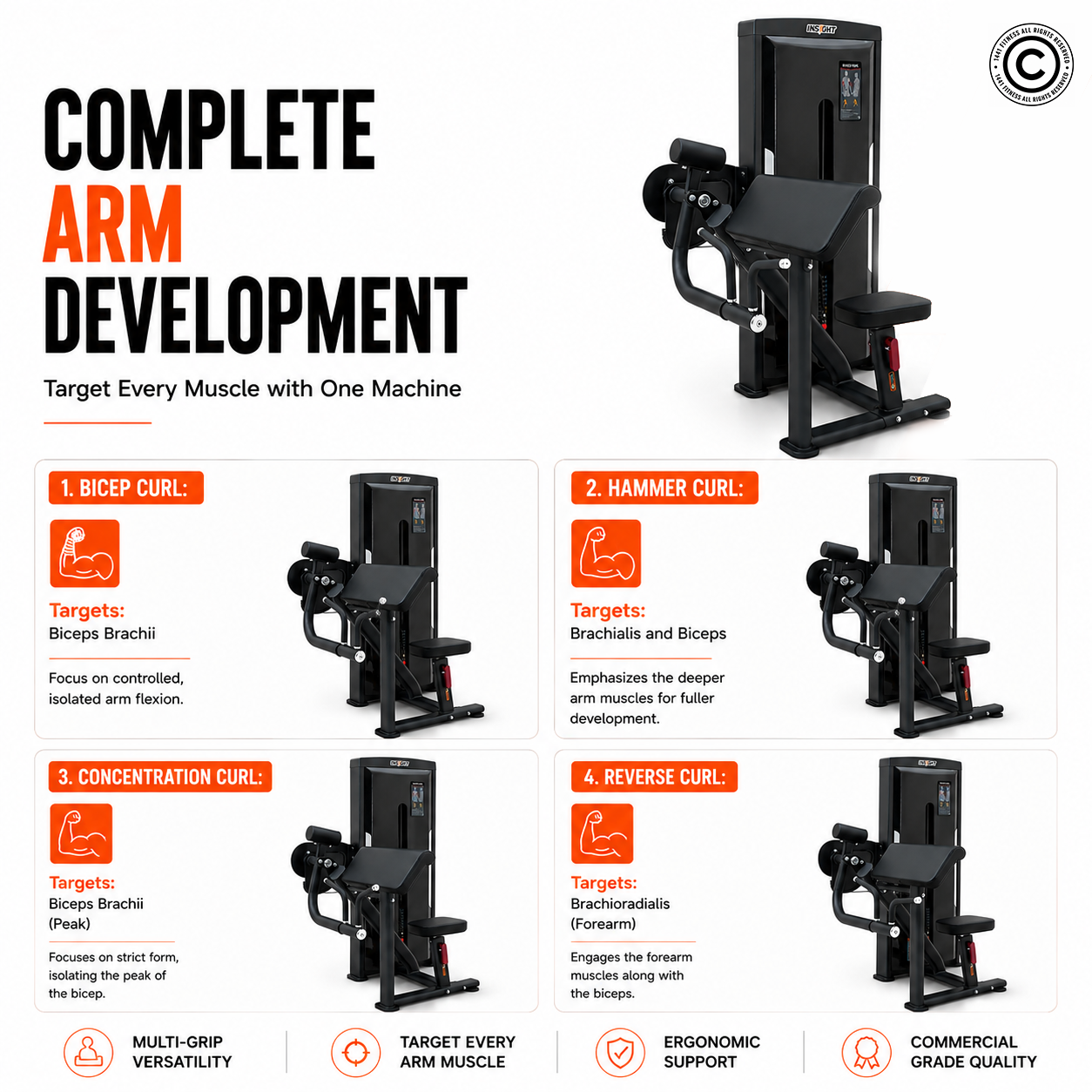 Insight Fitness SA Series Biceps Curl - SA006E