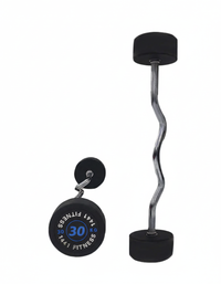 Thumbnail for Fixed Weight Curl PU Barbell Set with Rack - 10 Kg to 50 Kg - Bundle Offer - 30KG