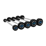 1441 Fitness Fixed Weight Straight Barbell Set with Rack - 10 kg to 30 kg (Set of 5)
