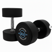 Thumbnail for 1441 Fitness Rubber Round Dumbbells BLACK & WHITE