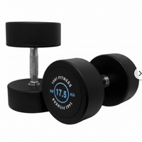 Thumbnail for 1441 Fitness Rubber Round Dumbbells BLACK & WHITE