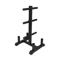 Thumbnail for Olympic Plate Rack with Four Bar Holder - Black