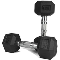 Thumbnail for 1441 Fitness  Rubber Hex Dumbbells - (Sold In Pair) | Weight in LBS
