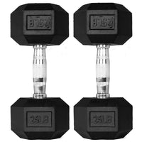 Thumbnail for 1441 Fitness  Rubber Hex Dumbbells - (Sold In Pair) | Weight in LBS
